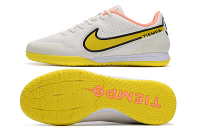 Nike React Tiempo Legend 9 Pro IC Indoor & Futsal Soccer Shoes - White/Black/Yellow