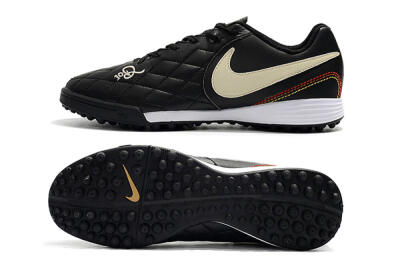Nike Tiempox Finale 10R TF Artificial Turf Soccer Shoes - Black/Beige/White