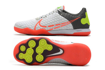 Nike React Gato IC Indoor & Futsal Soccer Shoes - White/Red/Yellow/Grey