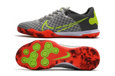 Nike React Gato IC Indoor & Futsal Soccer Shoes - Grey/Red/Yellow