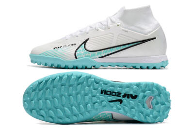 Nike Air Zoom Mercurial Superfly 9 Elite TF Artificial Turf Soccer Shoes - White/Jade/Black
