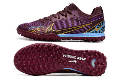 Nike Air Zoom Mercurial Vapor 15 Pro TF Artificial Turf Soccer Shoes - Red/Purple/Gold/Blue