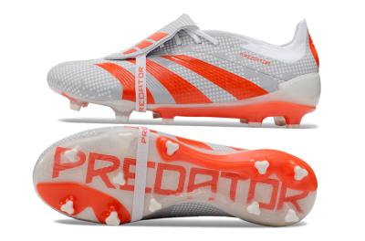 Adidas Predator Elite Foldover Tongue FG Firm Ground Soccer Cleats - Grey/Red/White