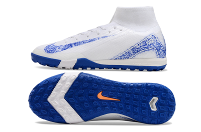 Nike Air Zoom Mercurial Superfly 10 TF Artificial Turf Soccer Shoes - White/Blue/Orange