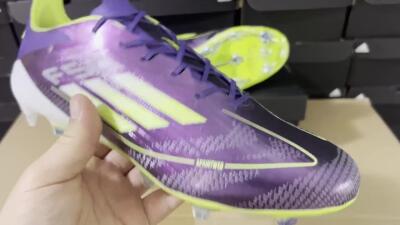 Adidas F50 Adizero FG Firm Ground Soccer Cleats - Purple/Yellow/White