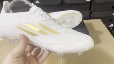 Adidas F50 Adizero FG Firm Ground Soccer Cleats - White/Gold