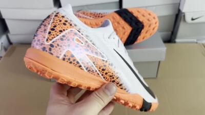 Nike Air Zoom Mercurial Vapor 15 Elite TF Artificial Turf Soccer Shoes - Grey/Orange/Black