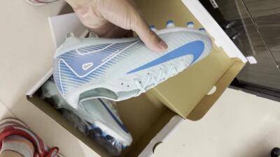 Nike Air Zoom Mercurial Vapor 16 Elite AG Artificial Grass Soccer Cleats - Jade/Beige/Blue