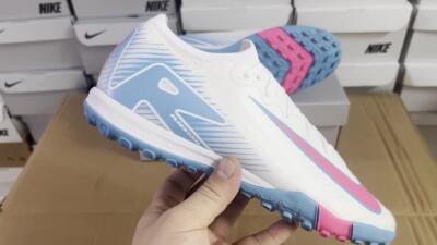 Nike Air Zoom Mercurial Vapor 16 Elite TF Artificial Turf Soccer Shoes - White/Pink/Blue