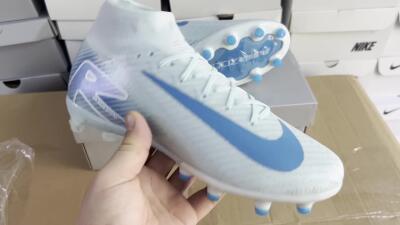 Nike Air Zoom Mercurial Superfly 10 Elite AG Artificial Grass Soccer Cleats - Jade/Beige/Blue