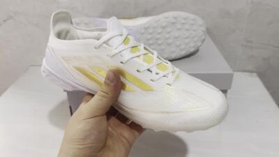 Adidas F50 Pro TF Artificial Turf Soccer Shoes - Beige/White/Gold