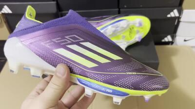 Adidas F50+ Lightstrike Pro FG Firm Ground Soccer Cleats - Purple/Yellow/Blue