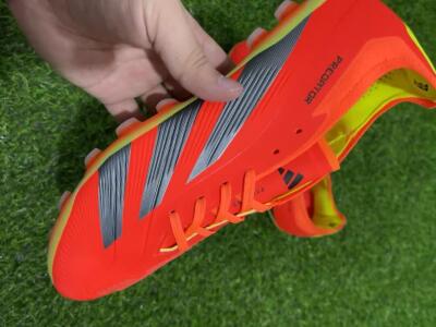 Adidas Predator 24 Elite AG Artificial Grass Soccer Cleats - Red/Silver/Yellow