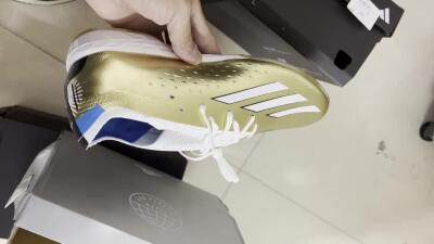 Adidas X Speedportal.1 TF Artificial Turf Soccer Shoes - Gold/White/Blue
