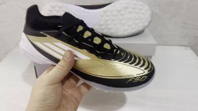 Adidas F50 Elite TF Artificial Turf Soccer Shoes - Gold/White/Black