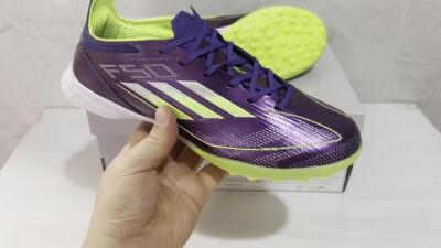 Adidas F50 Elite TF Artificial Turf Soccer Shoes - Purple/Yellow/White