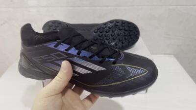 Adidas F50 Elite TF Artificial Turf Soccer Shoes - Black/Silver/Purple