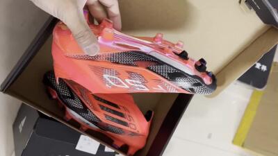 Adidas F50+ Lightstrike Pro Laceless FG Firm Ground Soccer Cleats - Red/Black/Silver