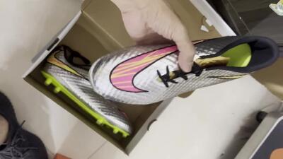 Neymar x Nike Hypervenom Phantom Liquid Diamond FG Firm Ground Soccer Cleats - Silver/Yellow/Pink/Gold