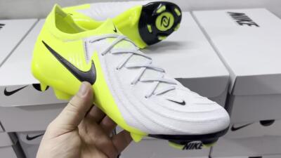 Nike Phantom Luna Elite FG Firm Ground Soccer Cleats - Grey/Yellow/Black