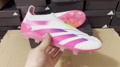 Adidas Predator Elite 24 Laceless FG Firm Ground Soccer Cleats - Jade/Blue/Pink