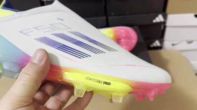 Adidas F50+ Lightstrike Pro Laceless FG Firm Ground Soccer Cleats - Jade/Rainbow