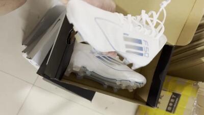 Adidas F50 Elite FG Firm Ground Soccer Cleats - White/Silver/Blue