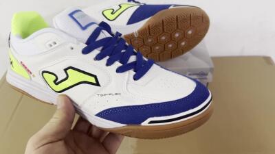 Joma Top Flex 920 IC Indoor & Futsal Soccer Shoes - White/Blue/Yellow