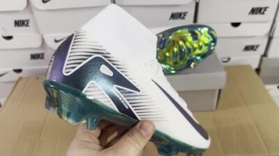 Nike Air Zoom Mercurial Superfly 10 Elite FG Firm Ground Soccer Cleats - White/Blue/Gold