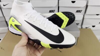 Nike Air Zoom Mercurial Superfly 10 Elite TF Artificial Turf Soccer Shoes - White/Black/Yellow