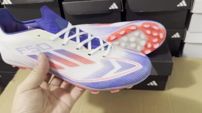 Adidas F50 Elite MG Multi Ground Soccer Cleats - White/Blue/Red