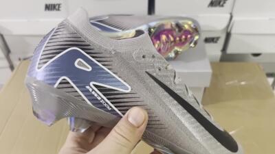 Nike Air Zoom Mercurial Vapor 16 Elite FG Firm Ground Soccer Cleats - Grey/Black/Blue