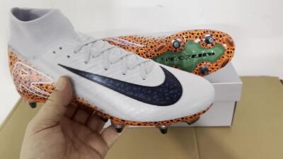Nike Air Zoom Mercurial Superfly 10 Elite SG Soft Ground Soccer Cleats - Grey/Black/Leopard