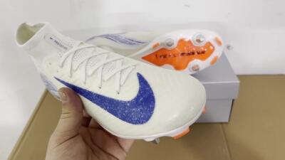 Nike Air Zoom Mercurial Superfly 10 Elite SG Soft Ground Soccer Cleats - Beige/White/Blue
