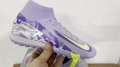 Nike Air Zoom Mercurial Superfly 10 Elite TF Artificial Turf Soccer Shoes - Purple/Yellow/White