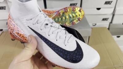 Nike Air Zoom Mercurial Superfly 10 Elite AG Artificial Grass Soccer Cleats - Grey/White/Leopard