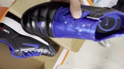 Nike Total 90 II TF Artificial Turf Soccer Shoes - Black/Blue/White