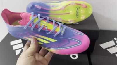 Adidas F50 Elite TF Artificial Turf Soccer Shoes - Blue/Pink/Yellow