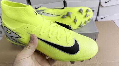 Nike Air Zoom Mercurial Superfly 10 Academy AG Artificial Grass Soccer Cleats - Yellow/Black/Silver