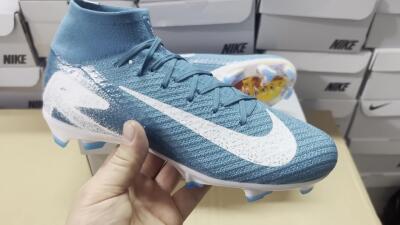 Nike Air Zoom Mercurial Superfly 10 Elite FG Firm Ground Soccer Cleats - Blue/White/Gold