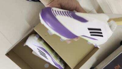 Messi x Adidas F50 Elite Laceless FG Firm Ground Soccer Cleats - White/Black/Purple