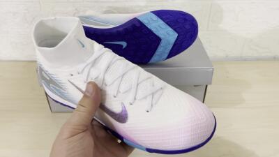 Nike Air Zoom Mercurial Superfly 10 Elite TF Artificial Turf Soccer Shoes - White/Purple/Blue