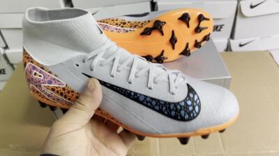 Nike Air Zoom Mercurial Superfly 10 Elite AG Artificial Grass Soccer Cleats - Grey/Black/Leopard