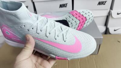 Nike Air Zoom Mercurial Superfly 10 Elite TF Artificial Turf Soccer Shoes - Jade/Pink/White