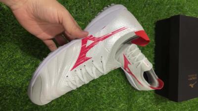 Mizuno Morelia Neo Sala TF Artificial Turf Soccer Shoes - Grey/Red/White