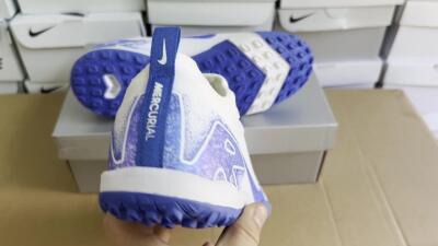 Nike Air Zoom Mercurial Vapor 16 Pro TF Artificial Turf Soccer Shoes - White/Blue