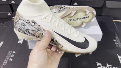 Nike Air Zoom Mercurial Superfly 10 Elite FG Firm Ground Soccer Cleats - Beige/Black/Yellow