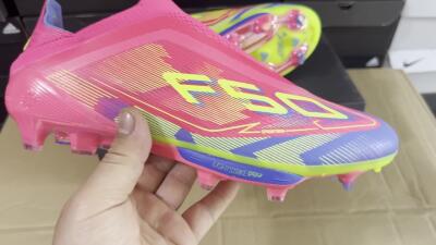 Adidas F50+ Elite Laceless FG Firm Ground Soccer Cleats - Red/Yellow/Blue