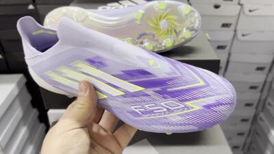 Adidas F50+ Elite Laceless FG Firm Ground Soccer Cleats - Blue/White/Yellow