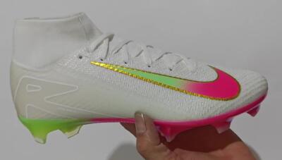 Nike Air Zoom Mercurial Superfly 10 Elite FG Firm Ground Soccer Cleats - White/Gold/Pink/Yellow